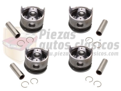 Equipo de motor Seat-Fiat 1430-1600 y 132-1600 (4 pistones+ 4 bulones+ segmentos) diámetro 80mm