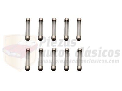 Kit 10 fusibles cristal 20A 6x32mm.