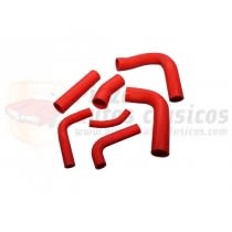 Kit manguitos de silicona refrigeración Seat 124 y 1430 motores mono árbol 1200 y 1430 (color rojo)