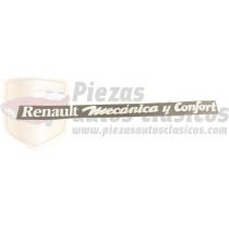 Pegatina Renault Mecánica y Confort (interior/blanco)