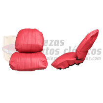 Juego de fundas de asiento delanteros y trasero polipiel burdeos Seat D E y L