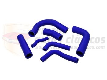 Kit manguitos de silicona refrigeración Seat 124 y 1430 motores mono árbol 1200 y 1430 (color azul)