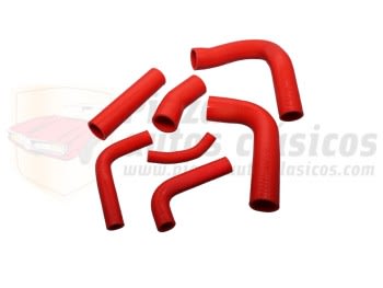 Kit manguitos de silicona refrigeración Seat 124 y 1430 motores mono árbol 1200 y 1430 (color rojo)