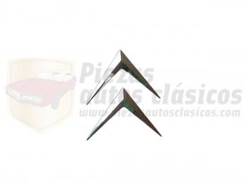 Emblema Citroen metálico curvado (tetón 4mm) (61x75mm)