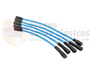 Juego de Cables de Bujía de silicona color azul Renault 4,5,6,7,8,10,12, 18, 4cv, dauphine.......recambio mejora original