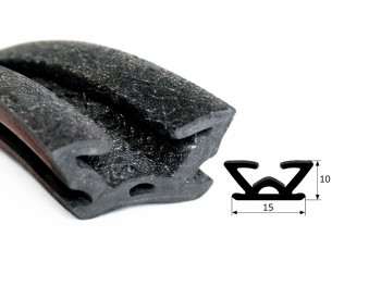 Guía cristal flocada 15mm Seat 127 Vendida por metros equivalente