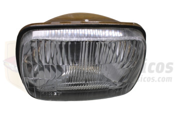 Óptica de faro H4 Seat 127 y 133 y Land Rover Ligero con luz de posición con difusor negro original Kinby