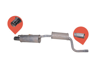 Silencioso completo Fiat Uno 70sx 1300 CC. 1985 equivalente 7536572