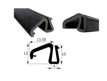 Junta lamelunas vertical puerta delantera Renault 4 adaptable a Citröen Dyane(51cm)