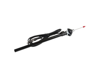 Antena cromada aleta universal telescópica con extremo rojo