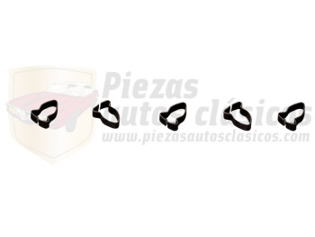 Kit 5 grapas lamelunas Renault 5,6,7,8,10,12 Doge Dart, Dart GT, 3700 GT, recambio calidad equivalente Ref:7703076082