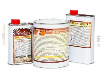 Kit pintura anti-corrosion Restom negro mate Epoxy 1kg RAL 9005