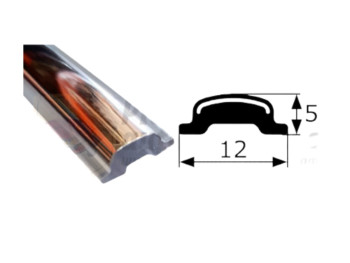 Junquillo cromado contorno luna Seat 850 / 128 / 124 / Renault 4 / 5 / 6 / 7 vendido por metros equivalente
